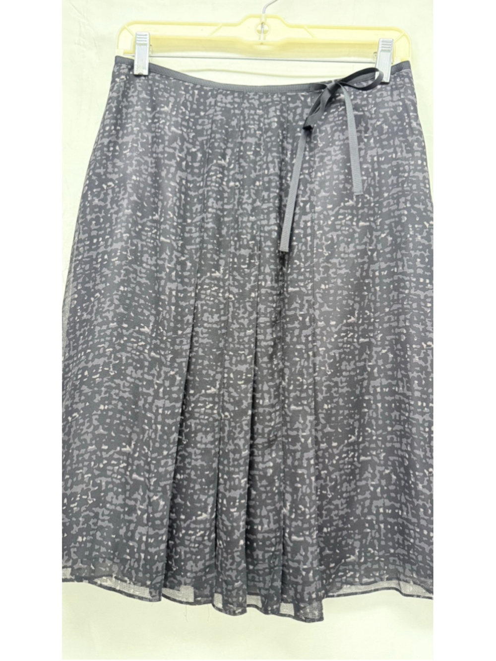 Women's Ann Taylor Silk Midi Skirt Black Grey Size 4 - Picture 14 of 14